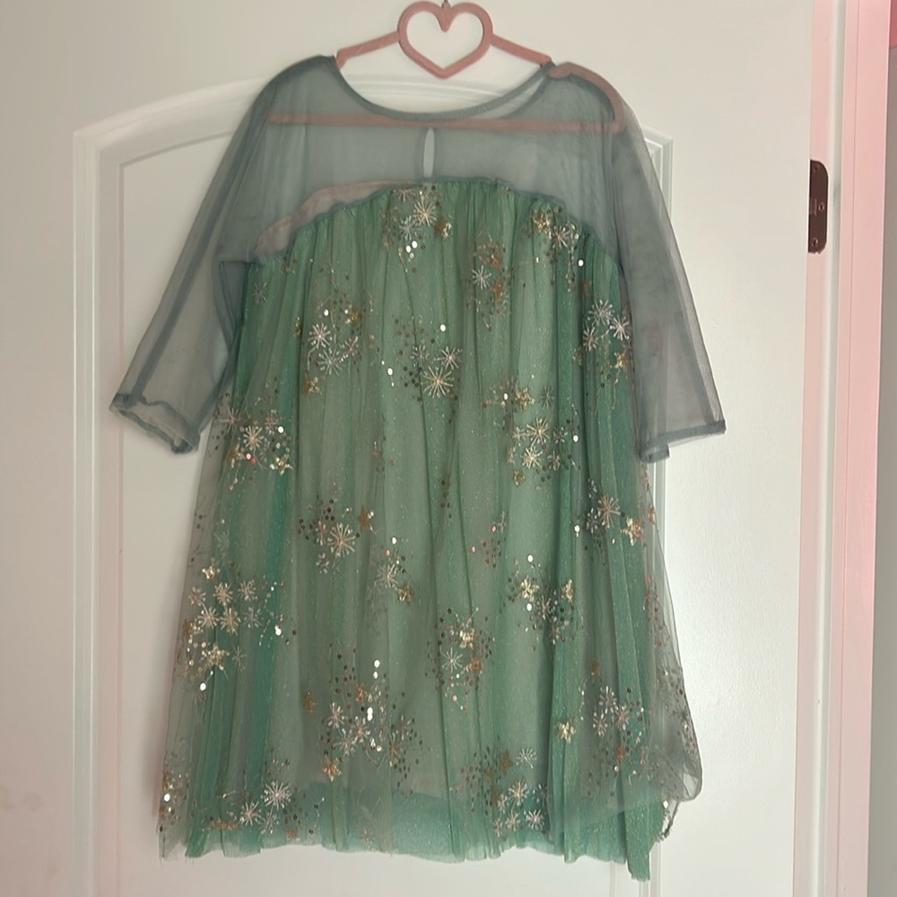 Green overlay dress with beautiful sequin embellishments